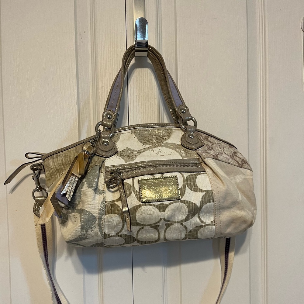 Coach Poppy Rocker Sequin Crossbody Large Bag Purse 16732